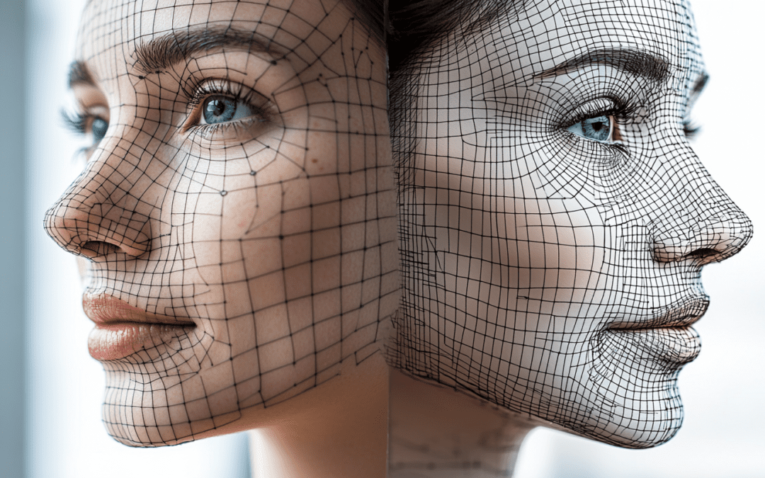 ai image of woman with lines ones her face