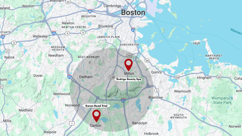 Milton and Canton Massachusetts Map