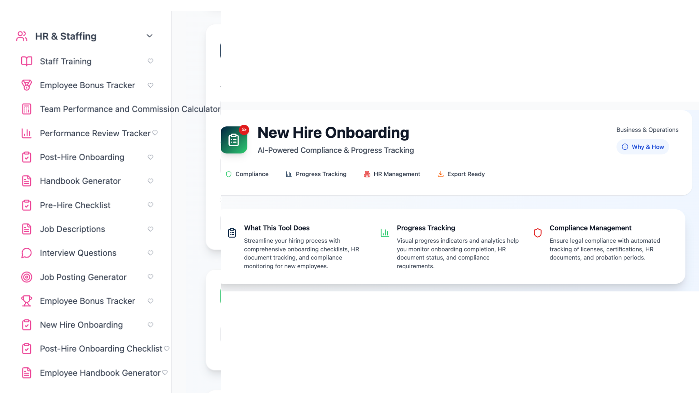 HR and staffing system example