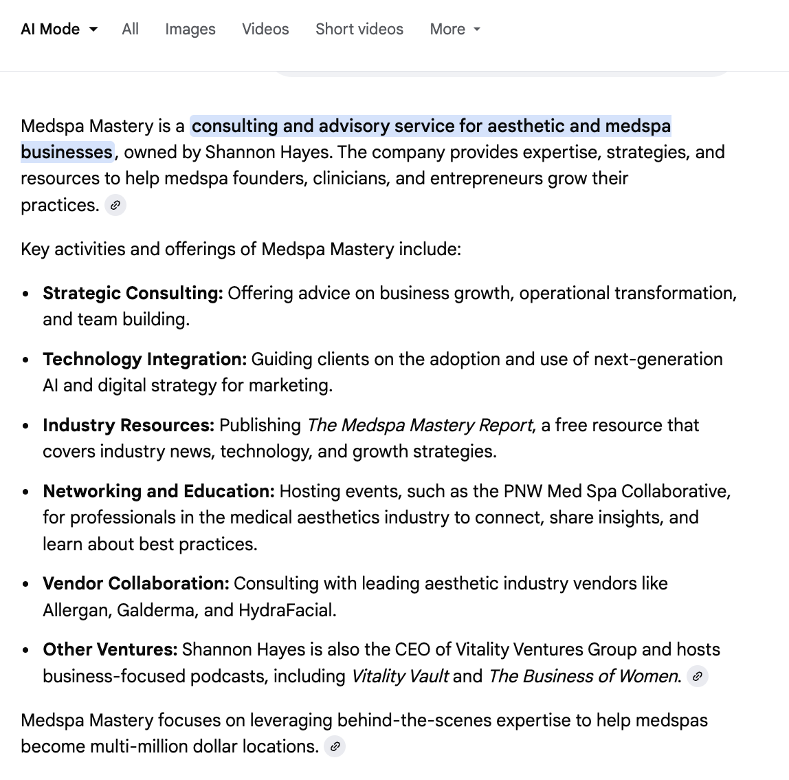 AI visibility example