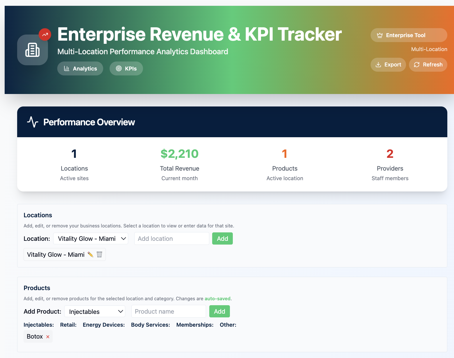 Enterprise tracker tool example