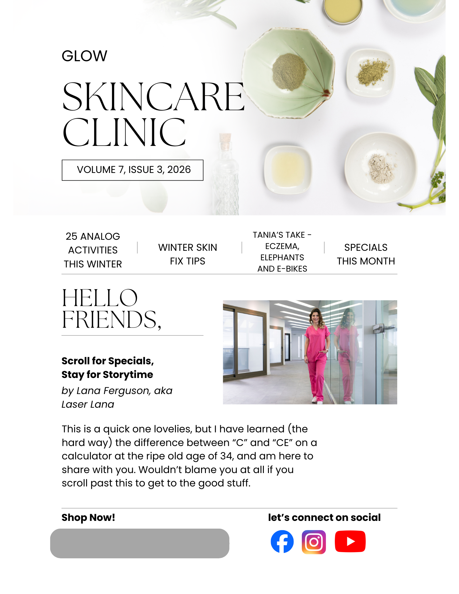 Polished medspa newsletter example layout